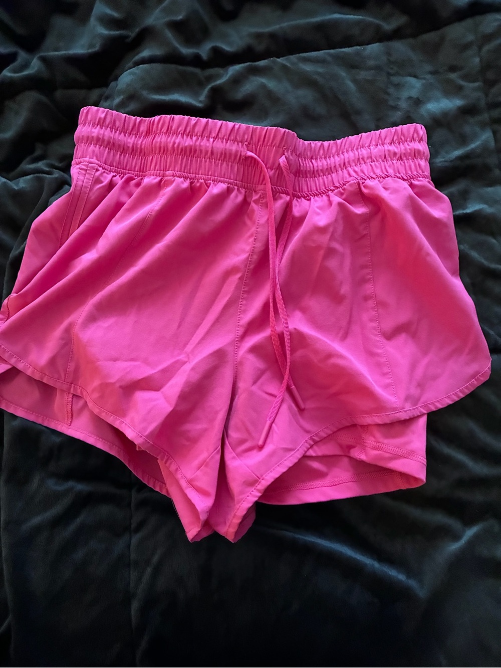 Women’s Bright Pink Athletic Shorts with Elastic Drawstring Waist